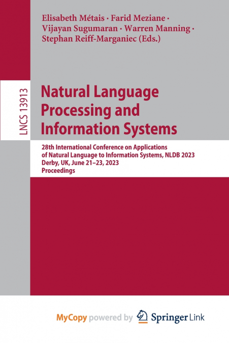 Natural Language Processing and Information Systems