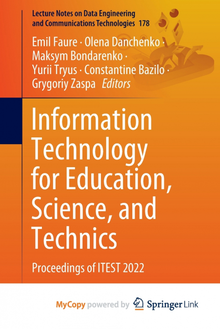 Information Technology for Education, Science, and Technics