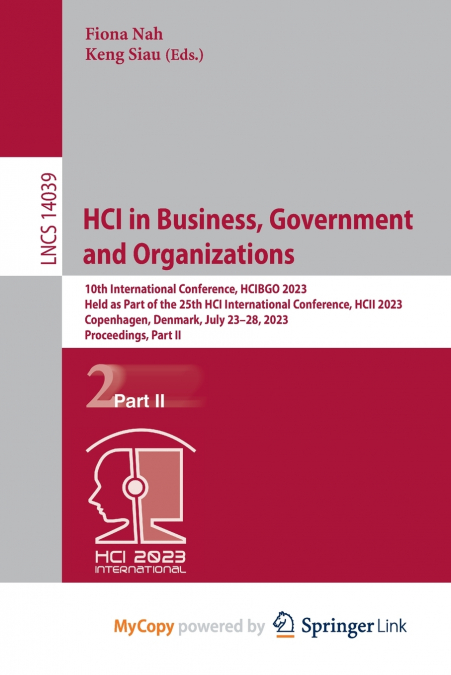 HCI in Business, Government and Organizations