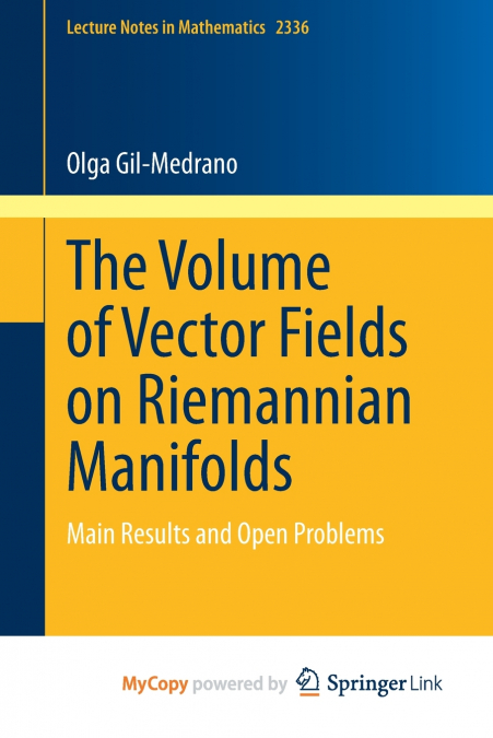 The Volume of Vector Fields on Riemannian Manifolds