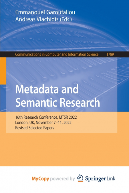 Metadata and Semantic Research