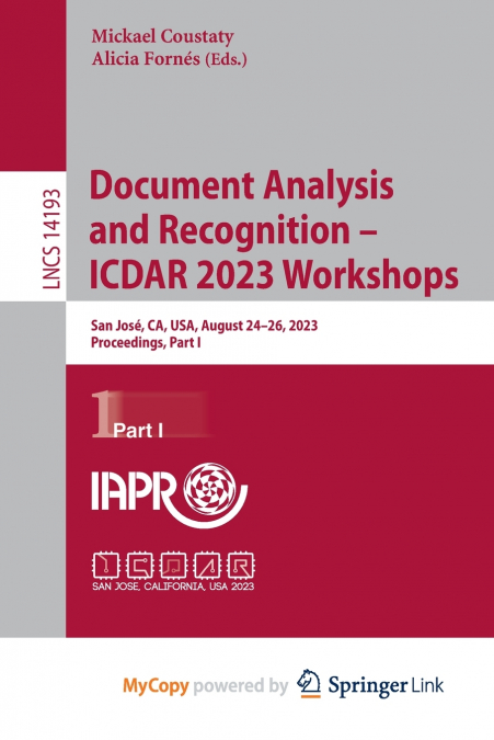 Document Analysis and Recognition - ICDAR 2023 Workshops