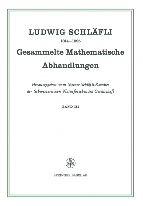 Gesammelte Mathematische Abhandlungen