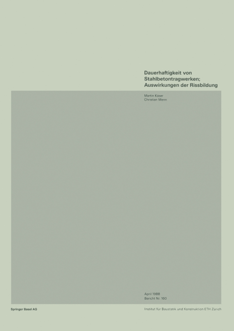 Dauerhaftigkeit Von Stahlbetonwerken; Auswirkungen Der Rissbildung