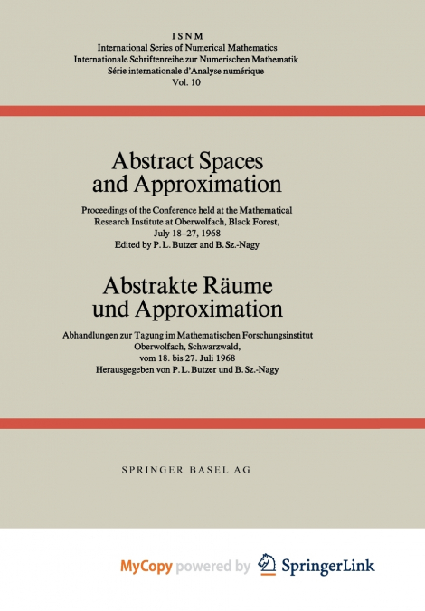 Abstract Spaces and Approximation / Abstrakte Räume und Approximation