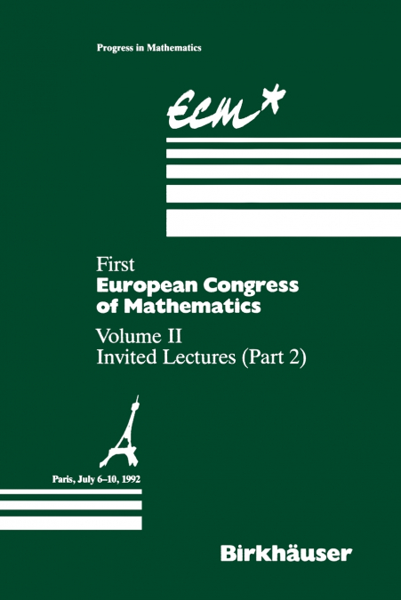 First European Congress of Mathematics Paris, July 6-10, 1992