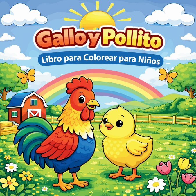 Gallo y Pollito Libro para Colorear para Niños