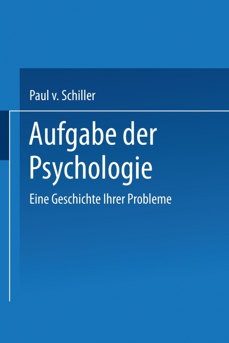 Aufgabe Der Psychologie