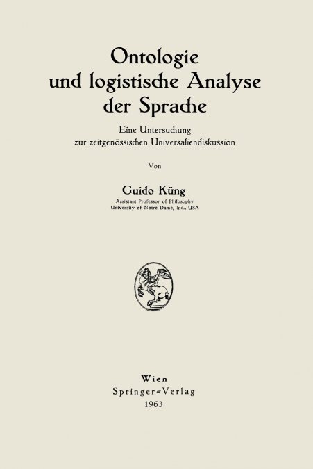 Ontologie und logistische Analyse der Sprache