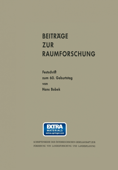 Beitrage Zur Raumforschung