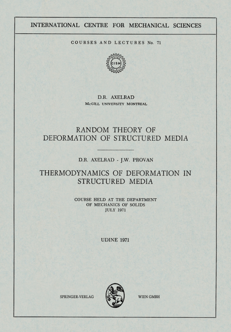 Random Theory of Deformation of Structured Media. Thermodynamics of Deformation in Structured Media