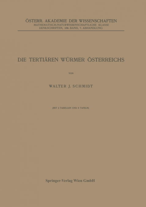 Die Tertiären Würmer Österreichs