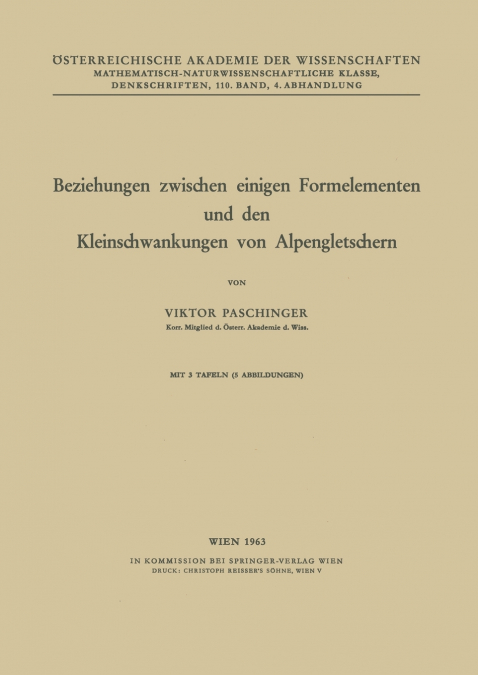 Beziehungen zwischen einigen Formelementen und den Kleinschwankungen von Alpengletschern