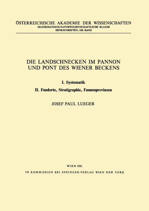 Die Landschnecken im Pannon und Pont des Wiener Beckens