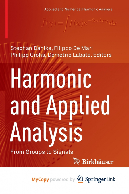 Harmonic and Applied Analysis