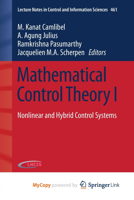Mathematical Control Theory I