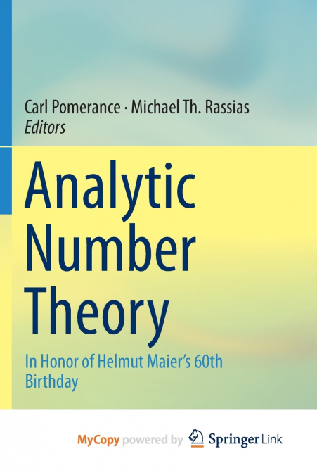 Analytic Number Theory