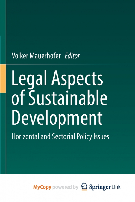 Legal Aspects of Sustainable Development