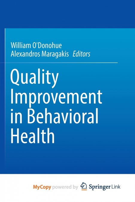 Quality Improvement in Behavioral Health