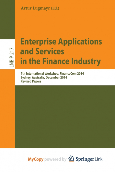 Enterprise Applications and Services in the Finance Industry