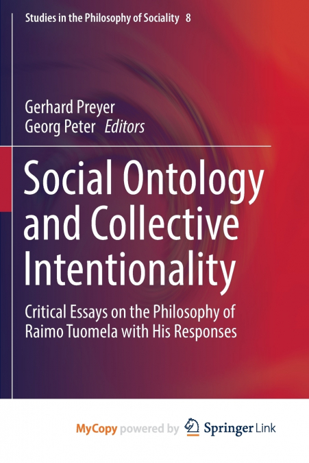 Social Ontology and Collective Intentionality