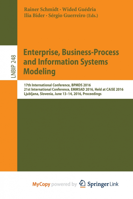 Enterprise, Business-Process and Information Systems Modeling