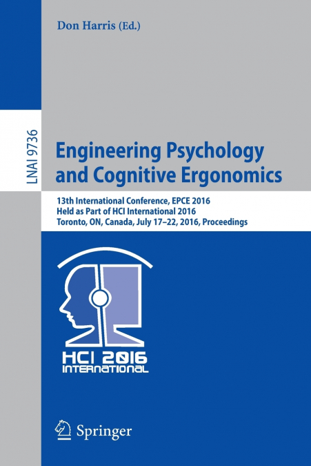 Engineering Psychology and Cognitive Ergonomics