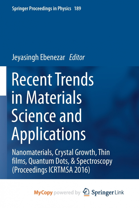 Recent Trends in Materials Science and Applications