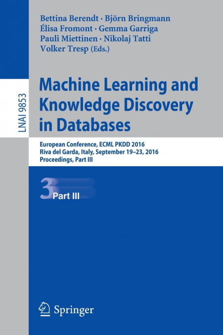 Machine Learning and Knowledge Discovery in Databases