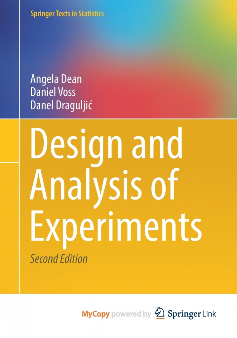 Design and Analysis of Experiments