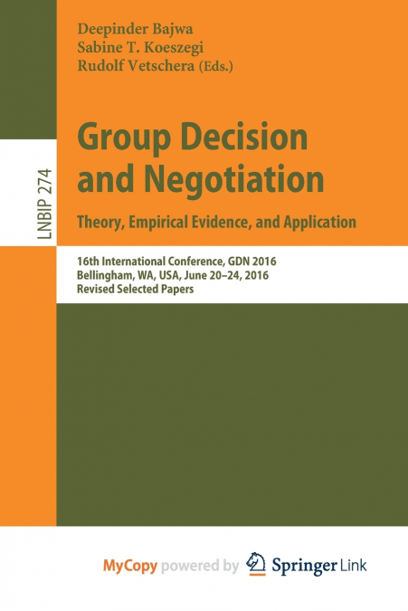 Group Decision and Negotiation