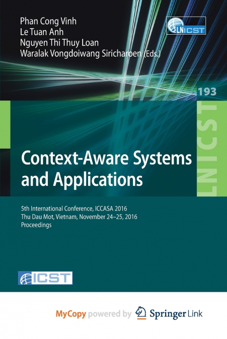 Context-Aware Systems and Applications