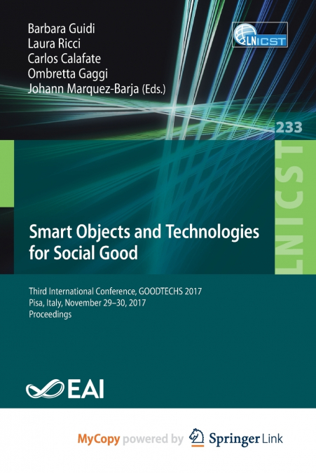 Smart Objects and Technologies for Social Good