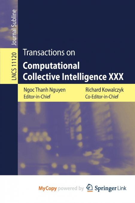 Transactions on Computational Collective Intelligence XXX
