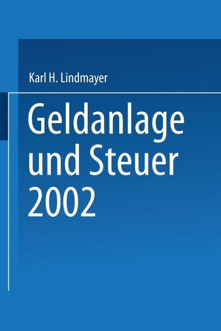 Geldanlage Und Steuer 2002