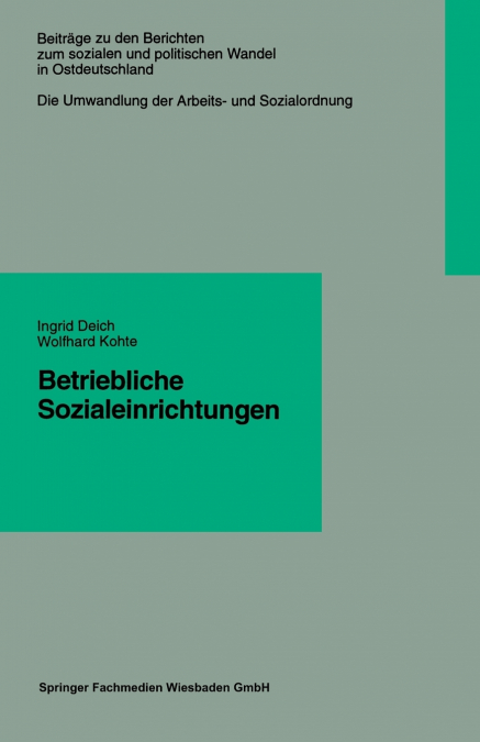Betriebliche Sozialeinrichtungen