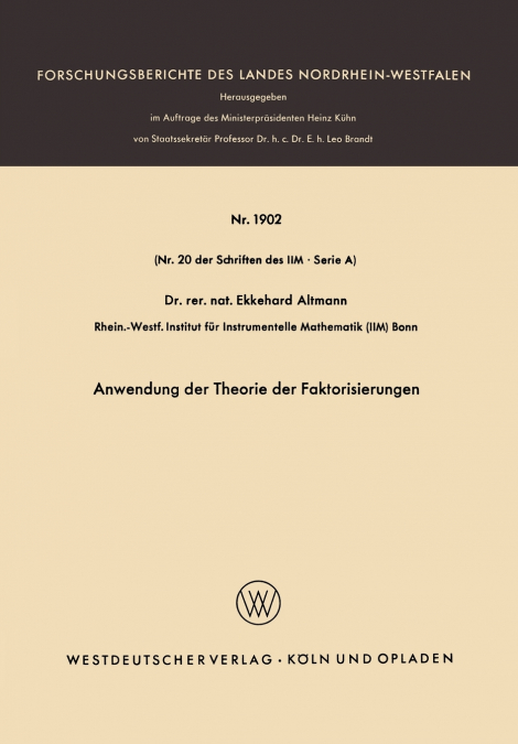 Anwendung der Theorie der Faktorisierungen