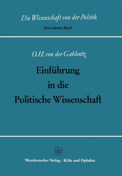 Einführung in die Politische Wissenschaft
