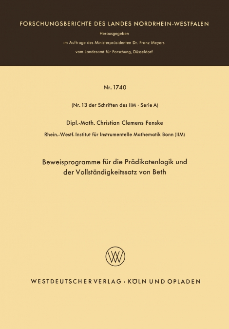 Beweisprogramme für die Prädikatenlogik und der Vollständigkeitssatz von Beth