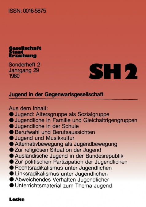 Jugend in Der Gegenwartsgesellschaft