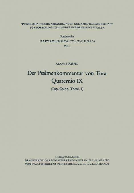 Der Psalmenkommentar von Tura