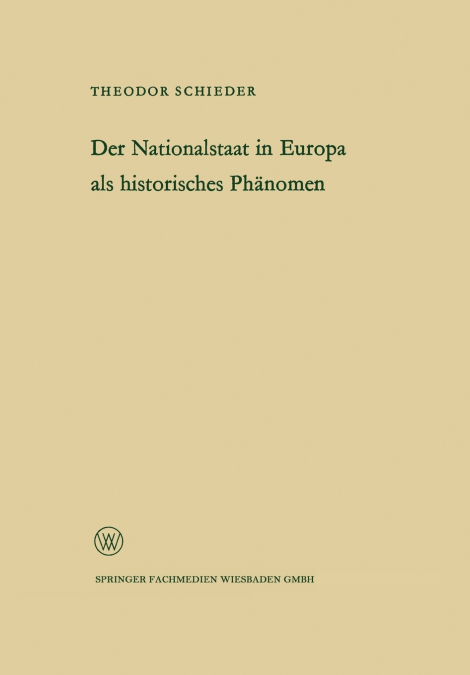 Ansprache des Ministerpräsidenten Dr. Franz Meyers. Der Nationalstaat in Europa als historisches Phänomen