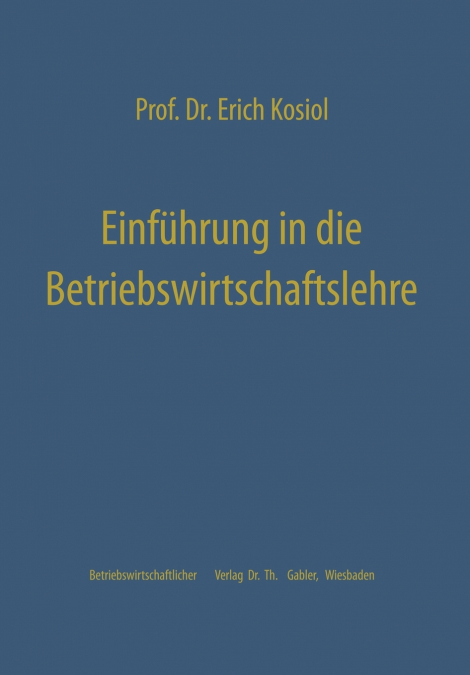 Einführung in die Betriebswirtschaftslehre