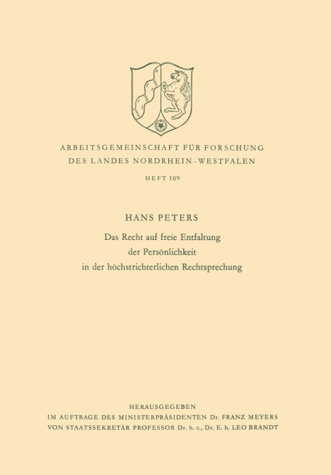 Das Recht auf freie Entfaltung der Persönlichkeit in der höchstrichterlichen Rechtsprechung