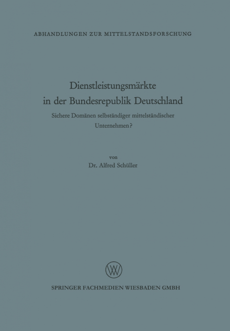 Dienstleistungsmärkte in der Bundesrepublik Deutschland