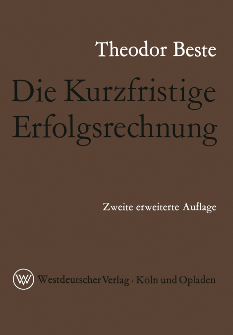 Die Kurzfristige Erfolgsrechnung