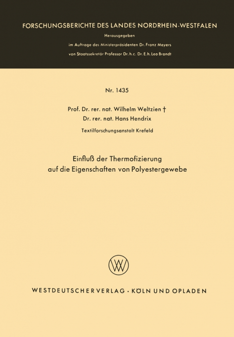 Einfluß der Thermofizierung auf die Eigenschaften von Polyestergewebe
