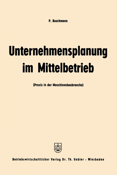 Unternehmensplanung Im Mittelbetrieb