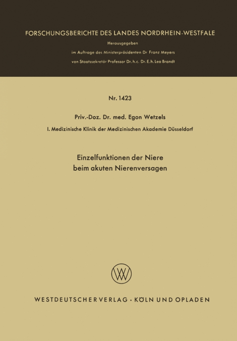 Einzelfunktionen der Niere beim akuten Nierenversagen