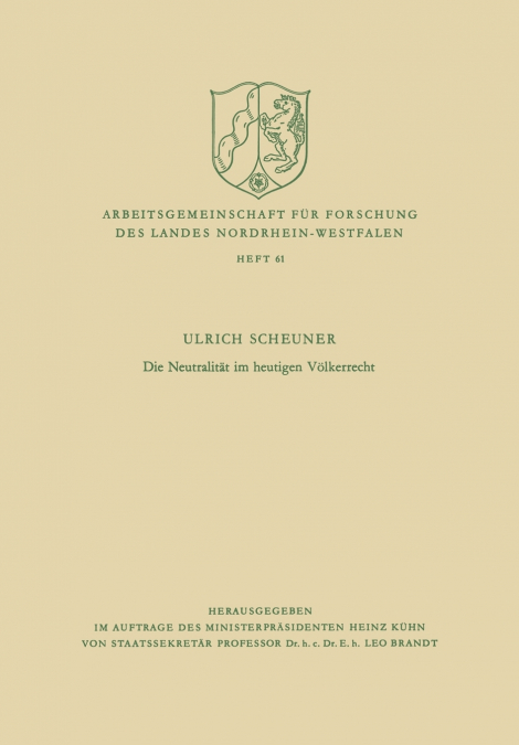 Die Neutralität im heutigen Völkerrecht
